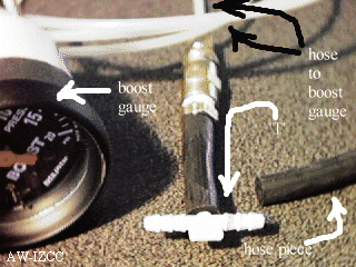 Boost Gauge, 'T' fitting to vacuum hose