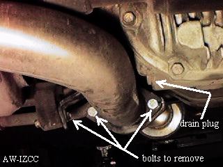 bolts connecting muffler to H-pipe