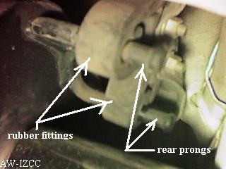 two rear muffler prong in rubber fitting