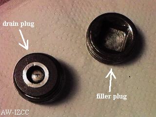 clean drain plug and clean filler plug